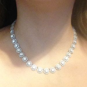 Kenneth Jay Lane floral cz bridal necklace